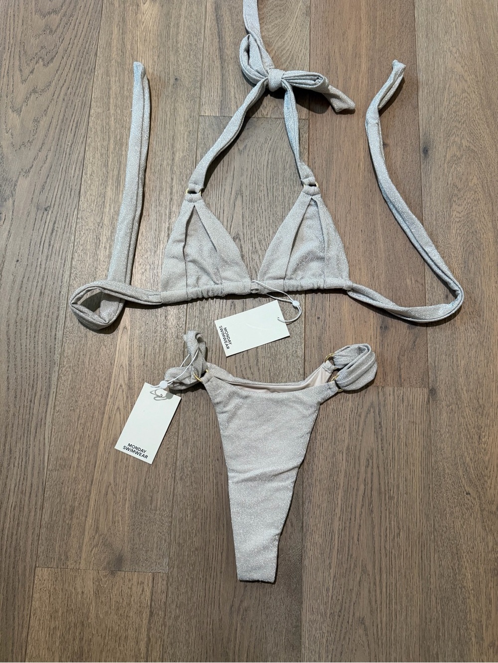 Monday Swimwear Shimmery Triangle Bikini Set